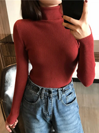 Damen Slim Fit Rollkragenpullover