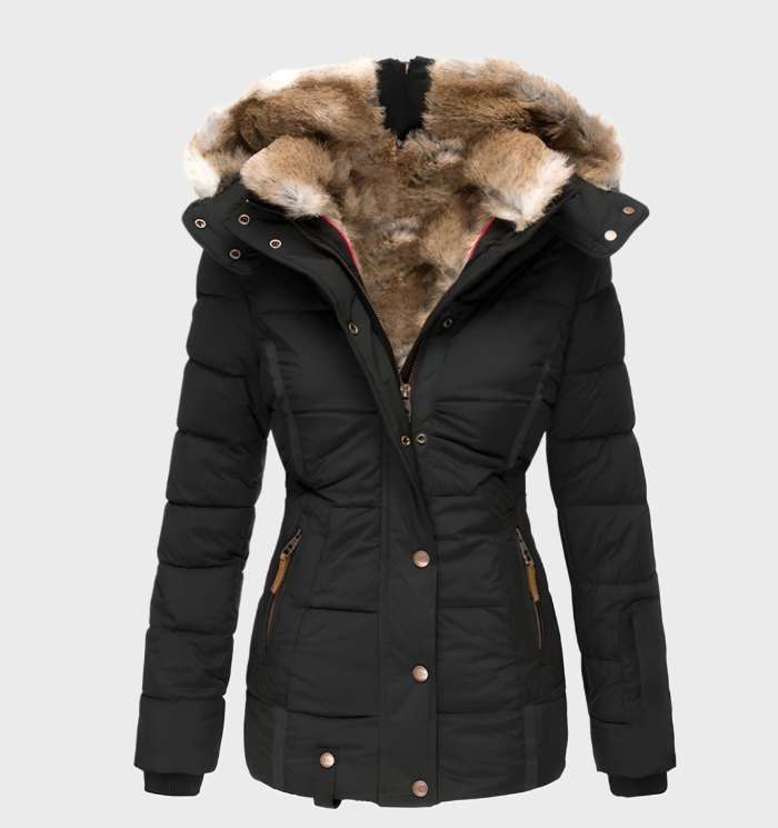 Damen Slim Fit Winterjacke mit Kapuze Aurora
