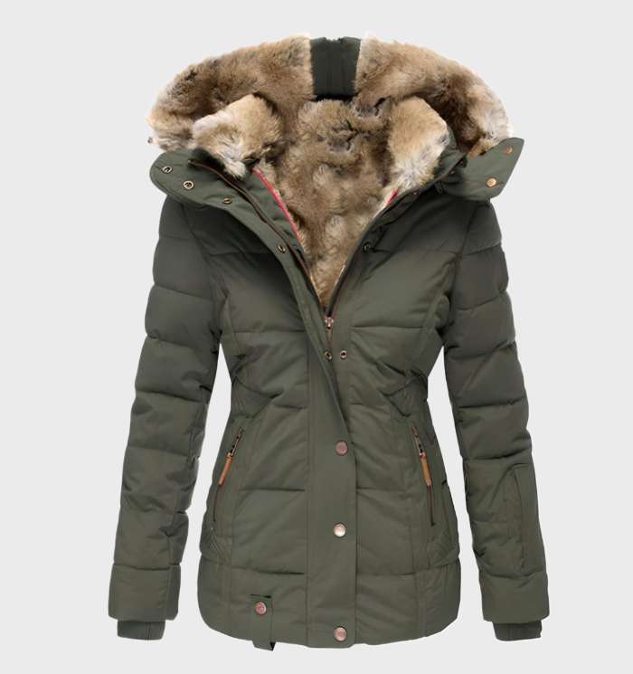 Damen Slim Fit Winterjacke mit Kapuze Aurora