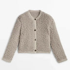 Damen Teddy Weste mit Knöpfen warm und kuschelig
