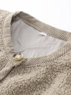 Damen Teddy Weste mit Knöpfen warm und kuschelig