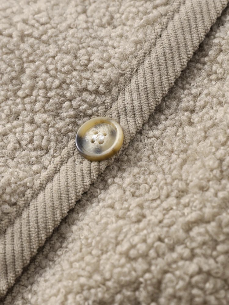 Damen Teddy Weste mit Knöpfen warm und kuschelig