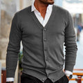Herren Cardigan mit Knopfleiste und V Ausschnitt