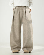 Damen weite Wollhose mit Gürtel