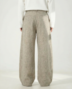 Damen weite Wollhose mit Gürtel