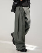 Damen weite Bundfaltenhose mit Gürtel