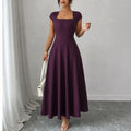 Damen Midikleid mit eckigem Ausschnitt