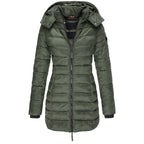Damen warme Daunenjacke mit Kapuze Olivia