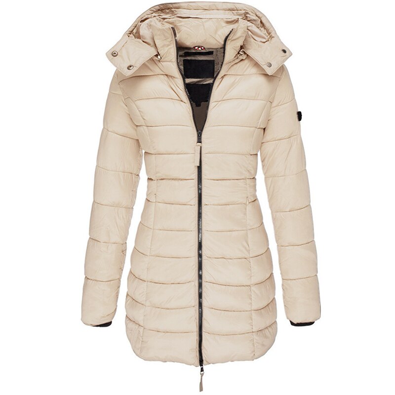 Damen warme Daunenjacke mit Kapuze Olivia