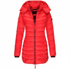 Damen warme Daunenjacke mit Kapuze Olivia