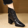 Damen Stiefeletten mit Blockabsatz und Reissverschluss