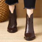 Damen Stiefeletten mit Blockabsatz und Reissverschluss