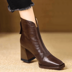 Damen Stiefeletten mit Blockabsatz und Reissverschluss