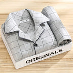 Herren Pyjama Set mit Hemd und Knopfleiste