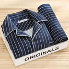 Herren Pyjama Set mit Hemd und Knopfleiste